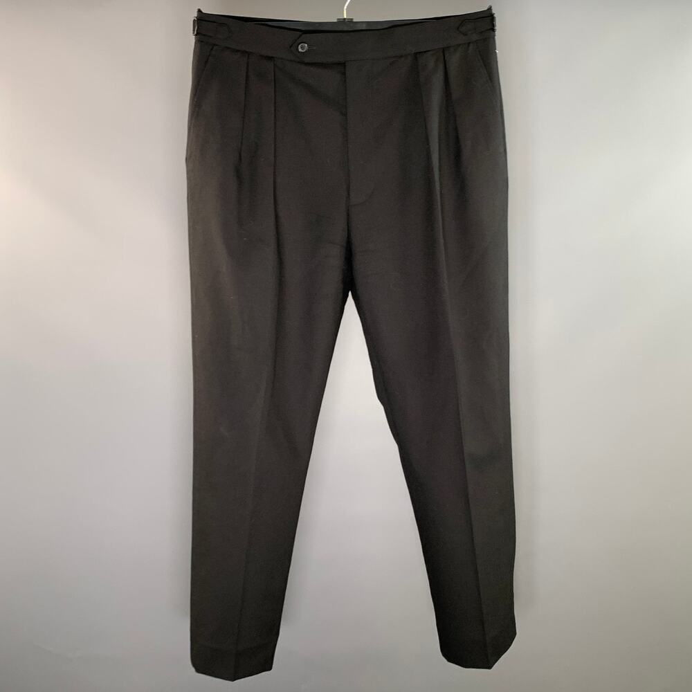 SUIT SUPPLY Size 36 Black Wool Pleated Dress Pants